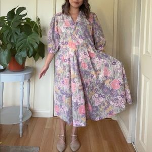 Vintage Petites by Willi Floral Print Dress sz 10p